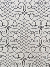White Chocolate/Black 100% Cotton Meandering Scrolls Print Canvas 54W