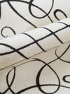 White Chocolate/Black 100% Cotton Meandering Scrolls Print Canvas 54W