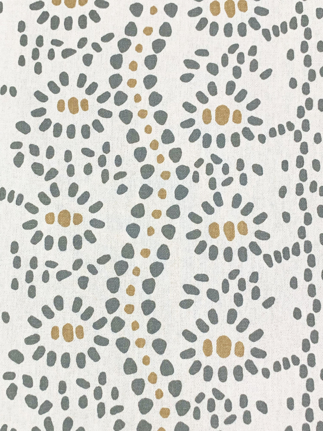 White/Titanium/Camel 100% Cotton Stylized Pebble Print Canvas 56W