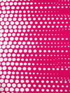 Raspberry/White Polyester/Lycra Double Border Tapered Dot Print Scuba Knit 56W
