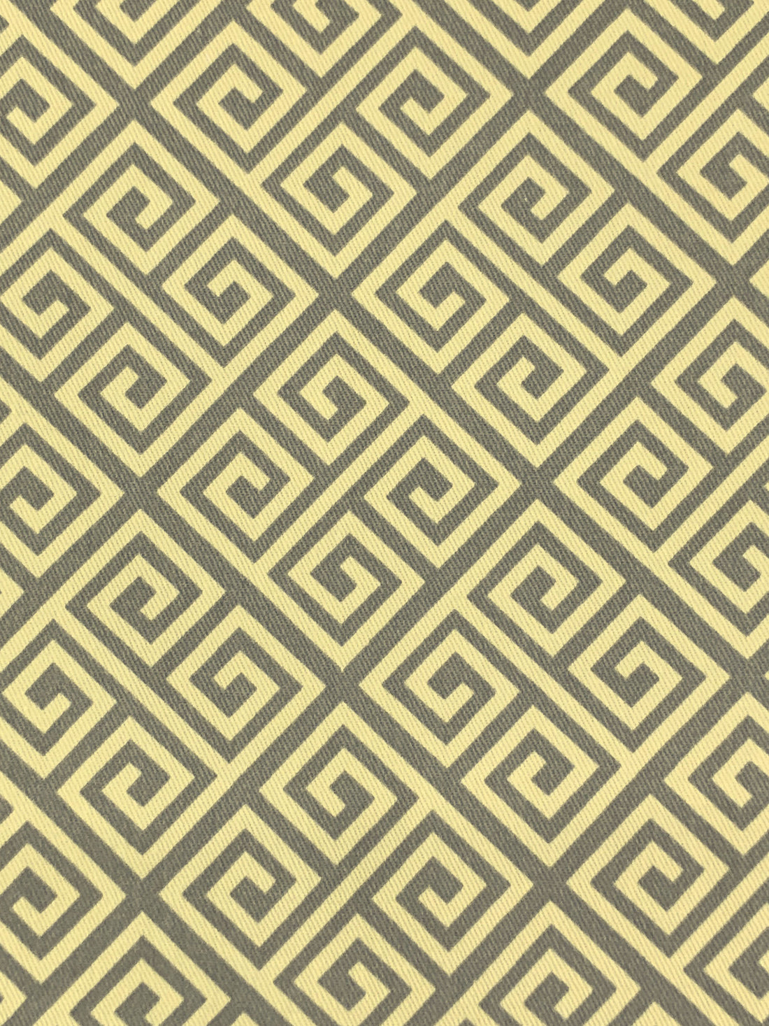 Pale Goldenrod/Dark Taupe 100% Cotton Greek Key Print Canvas 55W