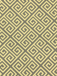 Pale Goldenrod/Dark Taupe 100% Cotton Greek Key Print Canvas 55W