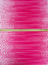 Raspberry/White Polyester/Lycra Double Border Tapered Dot Print Scuba Knit 56W