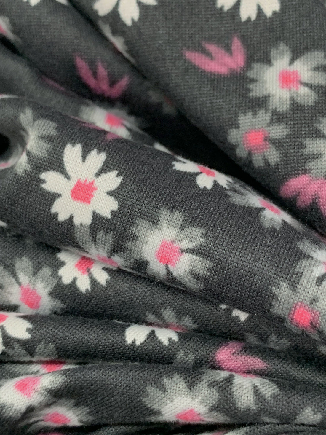 Iron Ore/Old Rose/White Polyester/Lycra Floral Print Double Brushed Knit 61W