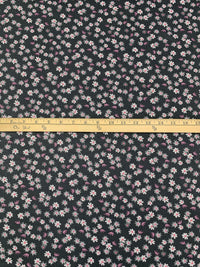 Iron Ore/Old Rose/White Polyester/Lycra Floral Print Double Brushed Knit 61W