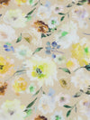 Sand/Lemon/White/Multi 100% Rayon Watercolor Floral Print Challis 56W