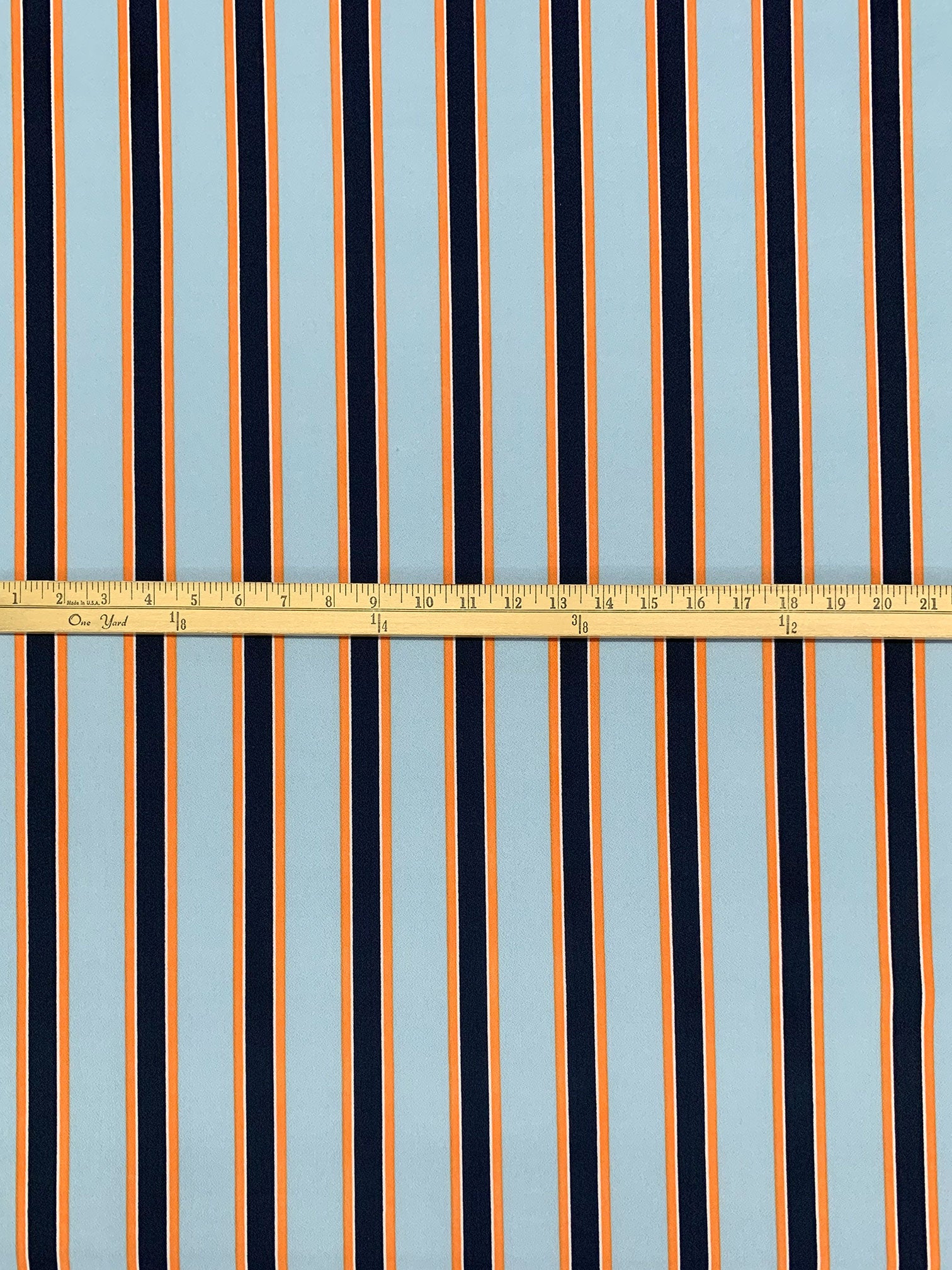Kさん用NEAT washable tropical standard navy Aqua Blue/Orange/Dark Navy Polyester/Lycra Vertical Stripe