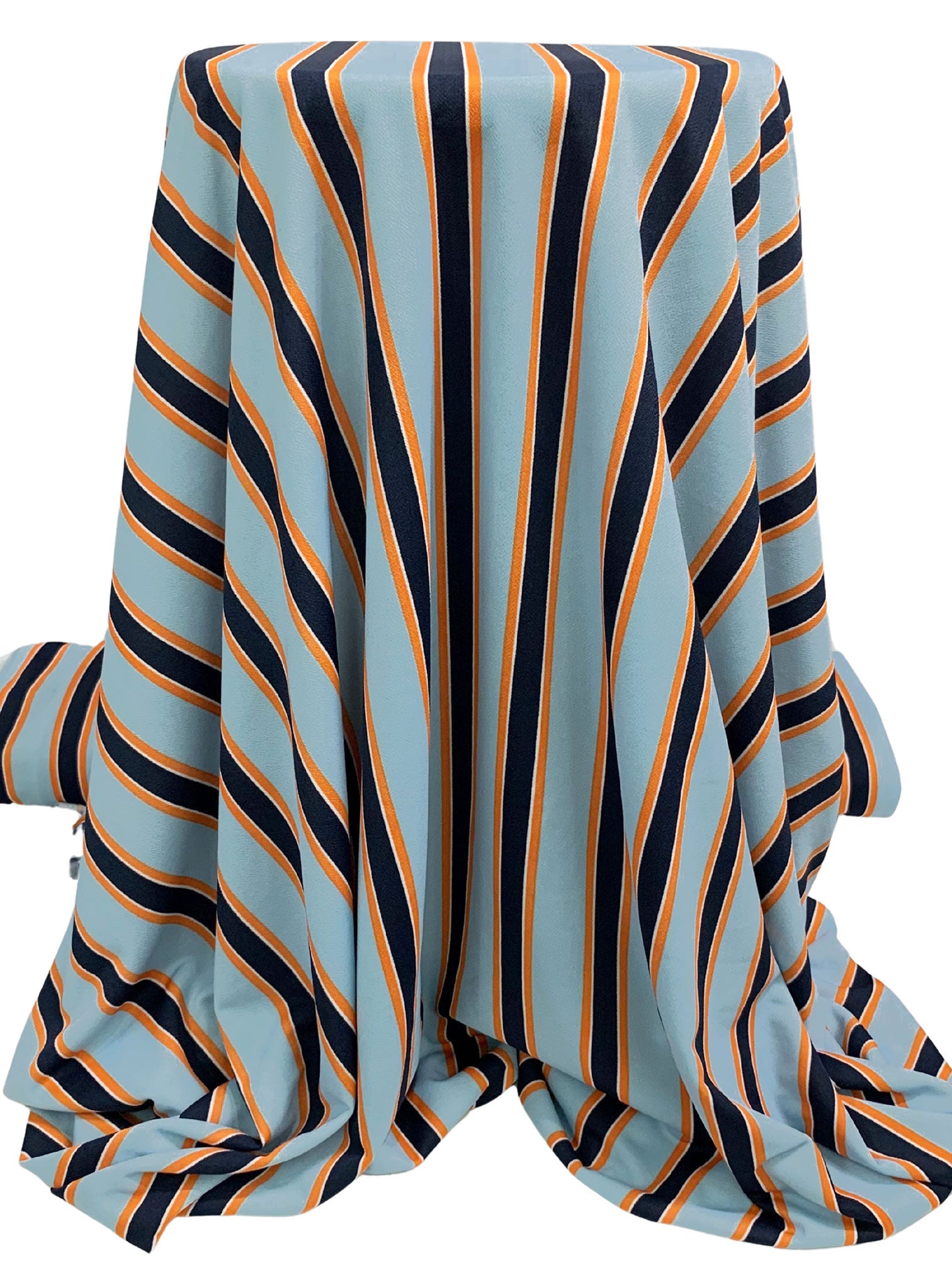 Kさん用NEAT washable tropical standard navy Aqua Blue/Orange/Dark Navy Polyester/Lycra Vertical Stripe