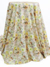 Sand/Lemon/White/Multi 100% Rayon Watercolor Floral Print Challis 56W