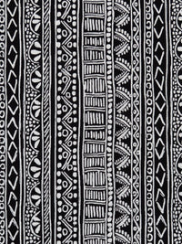 White/Black/Silver Nylon/Lycra Ornate Vertical Stripe Foil Print Swim/Activewear Knit - NY Designer - 56W