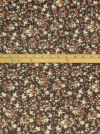 Umber/Muted Cream/Deer 100% Polyester Floral Print Lining - NY Designer - 58W