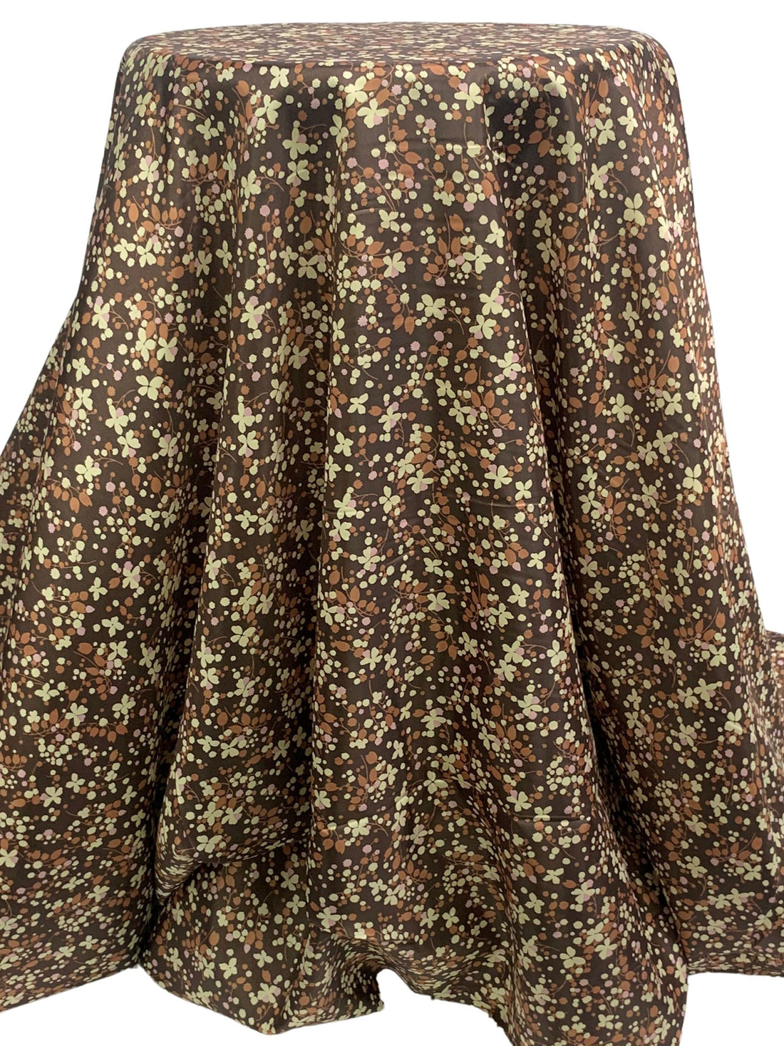 Umber/Muted Cream/Deer 100% Polyester Floral Print Lining - NY Designer - 58W