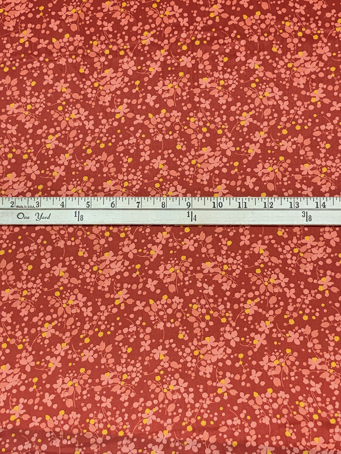Rodeo Red/Goldenrod/Dark Salmon 100% Polyester Floral Print Lining - NY Designer - 58W
