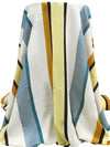 Cream/Pastel Yellow/Pewter Blue/Multi 100% Rayon Vertical Stripe Print Voile 56W