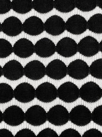 Black/White 100% Polyester Horizontal Dot Novelty Weave Knit 58W