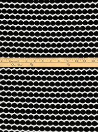 Black/White 100% Polyester Horizontal Dot Novelty Weave Knit 58W