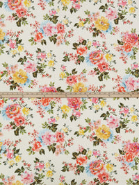 Straw/Army Green/Cherry Pink/Multi Nylon/Lycra Floral Print Swim/Activewear Knit - NY Designer - 58W