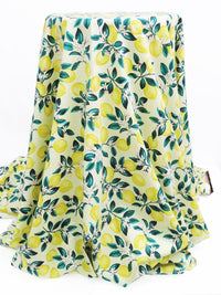 Lemon Yellow/Pine Green/Flamingo Pink/Multi 100% Cotton Lemon Print Lawn - NY Designer- 52W