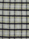 Pastel Gray/Black/Old Moss Green/Multi 100% Cotton Plaid Weave Brushed Suiting 56W