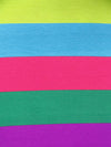 Vivid Cerulean/Dark Spring Green/Raspberry/Multi Polyester/Lycra Horizontal Stripe Jersey Knit 62W