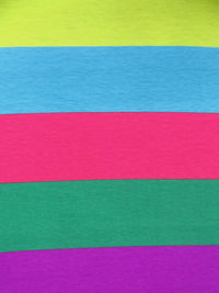 Vivid Cerulean/Dark Spring Green/Raspberry/Multi Polyester/Lycra Horizontal Stripe Jersey Knit 62W