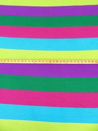 Vivid Cerulean/Dark Spring Green/Raspberry/Multi Polyester/Lycra Horizontal Stripe Jersey Knit 62W