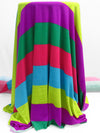 Vivid Cerulean/Dark Spring Green/Raspberry/Multi Polyester/Lycra Horizontal Stripe Jersey Knit 62W