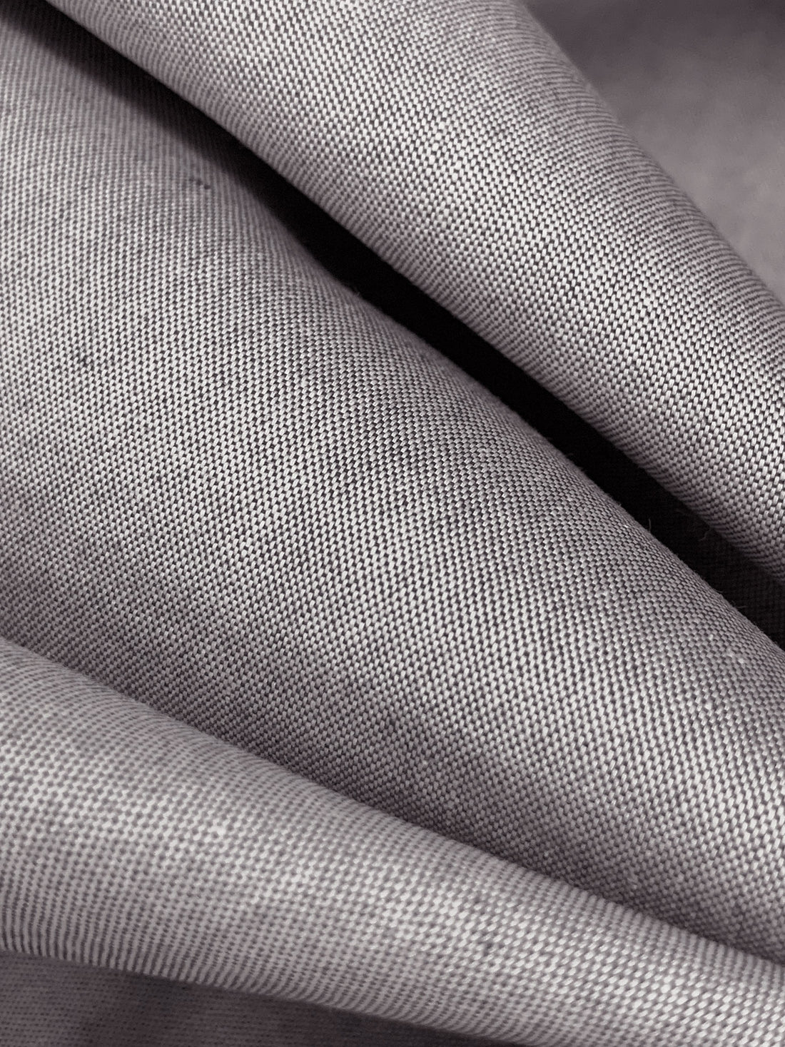 Taupe Gray/White 100% Cotton Chambray Shirting 66W