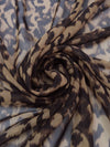 Pale Brown/Dark Espresso 100% Polyester Animal Print Chiffon - Famous Dress Designer - 60W