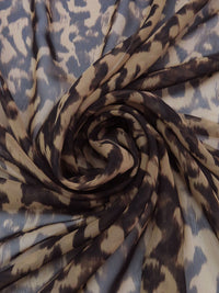 Pale Brown/Dark Espresso 100% Polyester Animal Print Chiffon - Famous Dress Designer - 60W