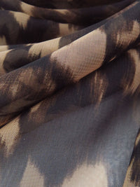 Pale Brown/Dark Espresso 100% Polyester Animal Print Chiffon - Famous Dress Designer - 60W