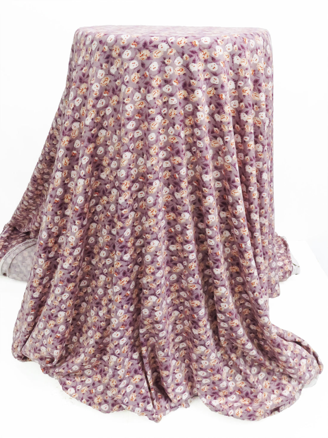 Dusty Lilac/Salmon/Burnt Orange/Multi Polyester/Lycra Ditsy Floral Print Double Brushed Knit 56W