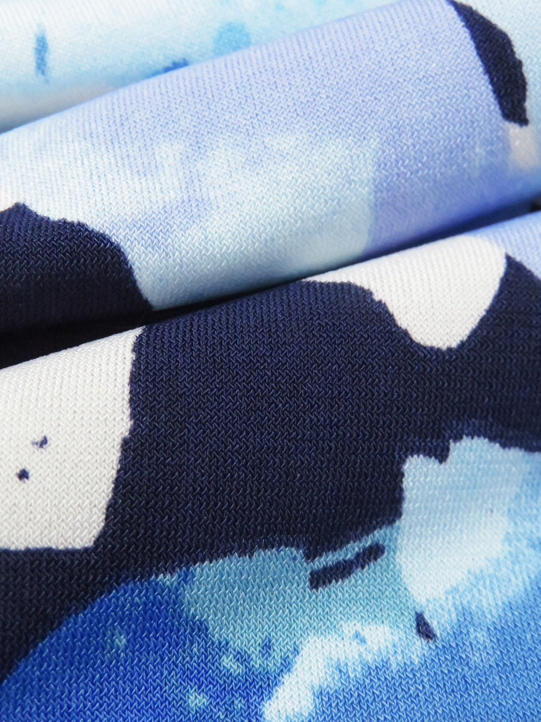Navy/Bluebell/White/Multi Polyester/Lycra Watercolor Floral Print ITY Knit 58W