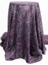 Royal Purple/Slate Blue/Deep Plum/Multi 100% Polyester Ornate Floral Print Crinkle Chiffon 56W