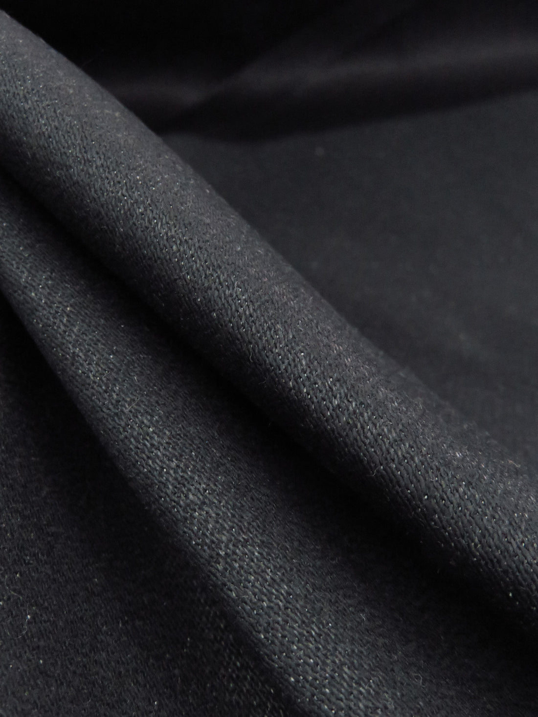 Muted Midnight Navy Cotton/Lycra Sateen Twill Stretch Denim 58W