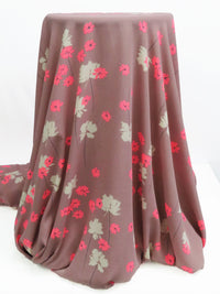 Mauve/Hot Highlighter Pink/Beige/Dark Slate Blue 100% Polyester Floral Print Crepe Blouse Weight Woven 58W