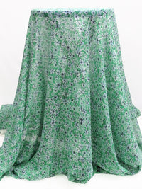 Irish Green/Pale Cornflower Blue/Navy/Ghost White 100% Polyester Floral Print Georgette 56W