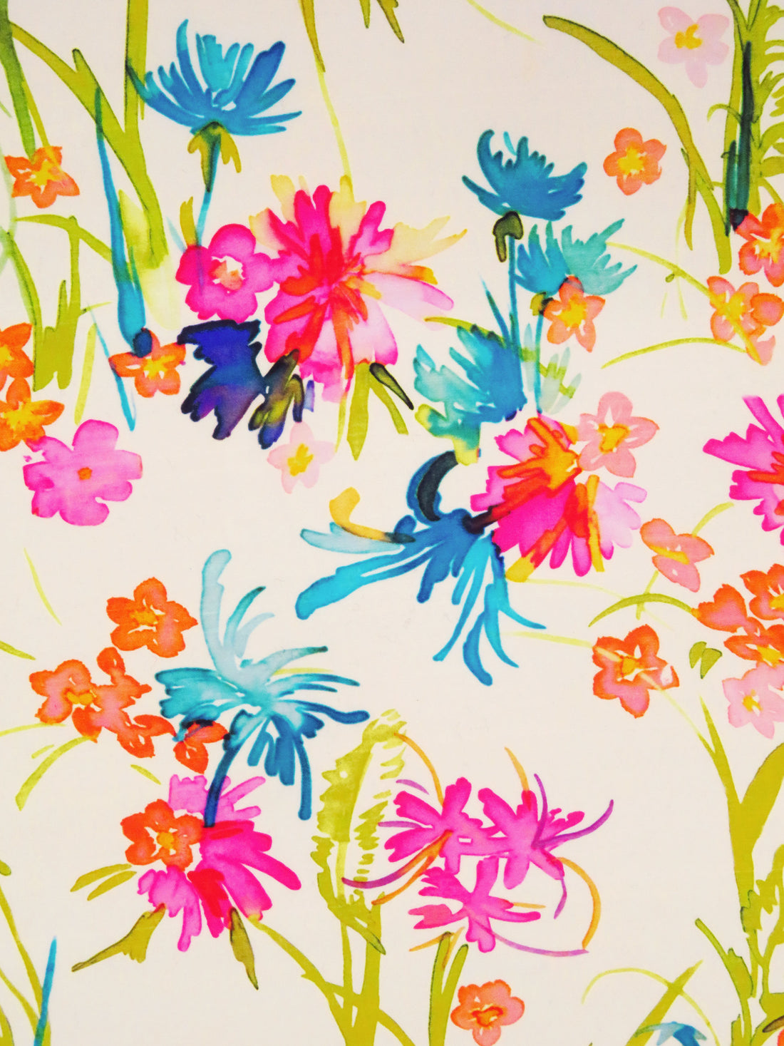 Bone/Limerick/Persian Rose/Multi 100% Polyester Wild Floral Print Washed Charmeuse 56W