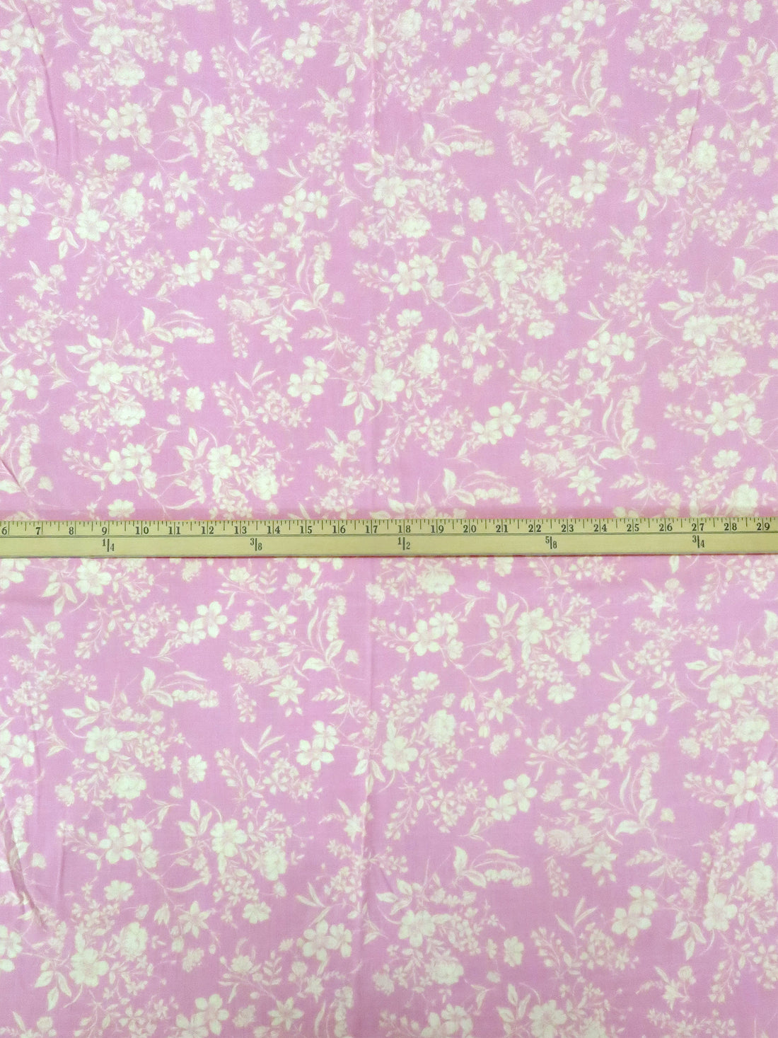 Taffy Pink/Pale Cream Rayon/Lycra Floral Print Linen-Look Stretch Shirt Weight Woven 54W
