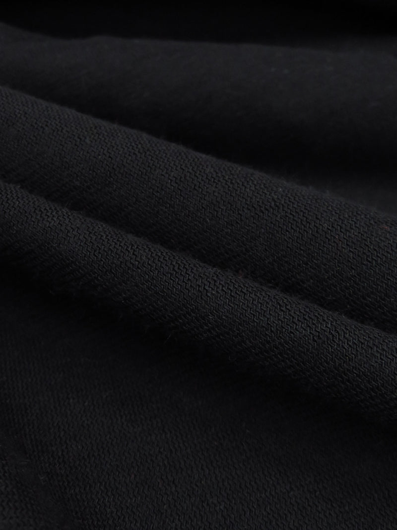 Black 100% Cotton Jersey Knit 48W