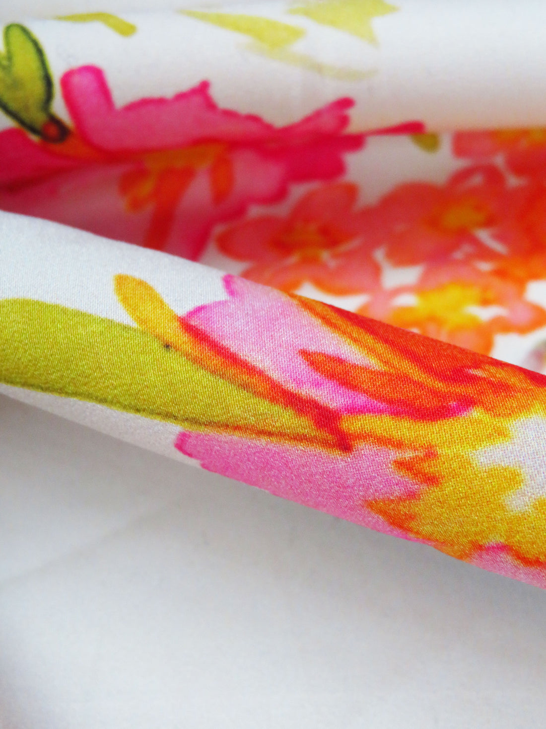 Bone/Limerick/Persian Rose/Multi 100% Polyester Wild Floral Print Washed Charmeuse 56W