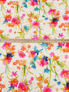 Bone/Limerick/Persian Rose/Multi 100% Polyester Wild Floral Print Washed Charmeuse 56W