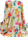 Bone/Limerick/Persian Rose/Multi 100% Polyester Wild Floral Print Washed Charmeuse 56W