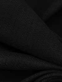 Black Rayon/Cotton Herringbone Weave Suiting 60W