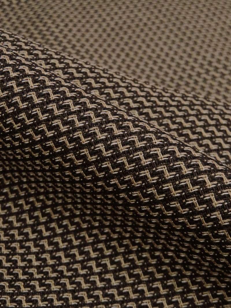 Biscuit Brown/Dark Espresso/Pale Taupe Rayon/Cotton Novelty Weave Suiting 60W