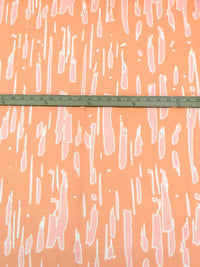 Pale Persimmon/White/Poppy Petal Cotton/Linen Abstract Print Shirt-Weight Woven 56W