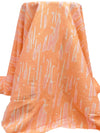 Pale Persimmon/White/Poppy Petal Cotton/Linen Abstract Print Shirt-Weight Woven 56W
