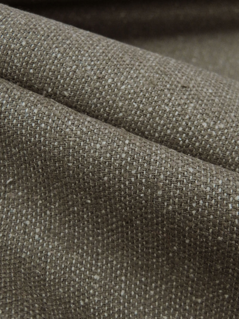 SOLD AS IS ONLY - Moss Brown/Dusty Taupe 100% Raw Silk Tweed Suiting - Vintage Ralph Lauren - 58W