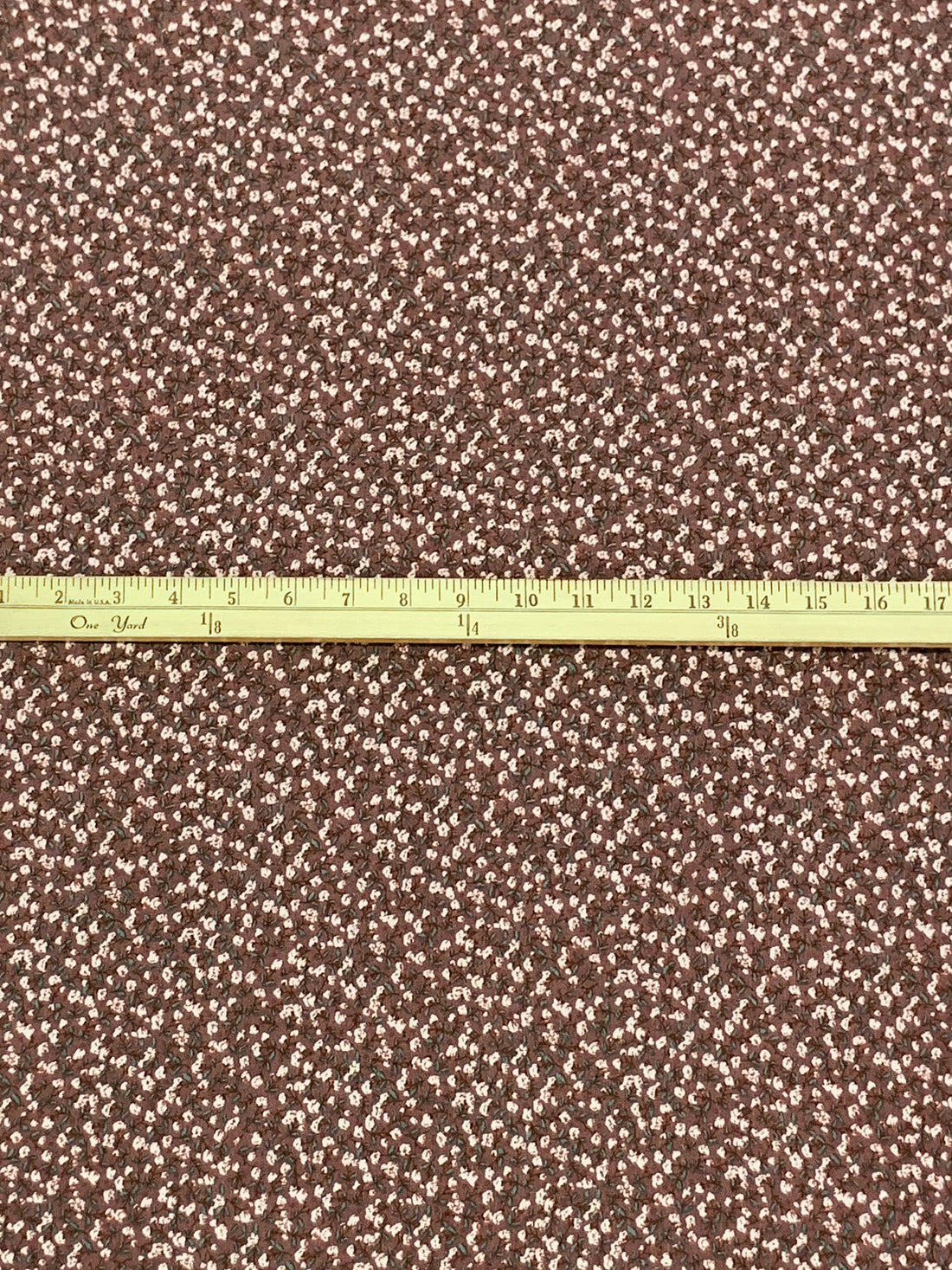 Redwood/Warm Off-White/Cool Pine 100% Rayon Ditsy Floral Print Crinkle Challis 52W