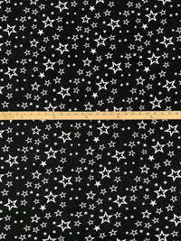 Black/Eggshell Polyester/Lycra Stars Print Double Brushed Knit 60W